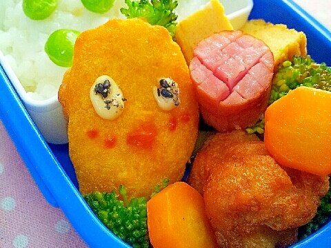 チキンナゲットで簡単キャラ弁✿ふなっしーのお弁当❤